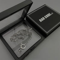 BAR CODE Diamond Pendant Necklace Titanium Steel - FIHEROE.