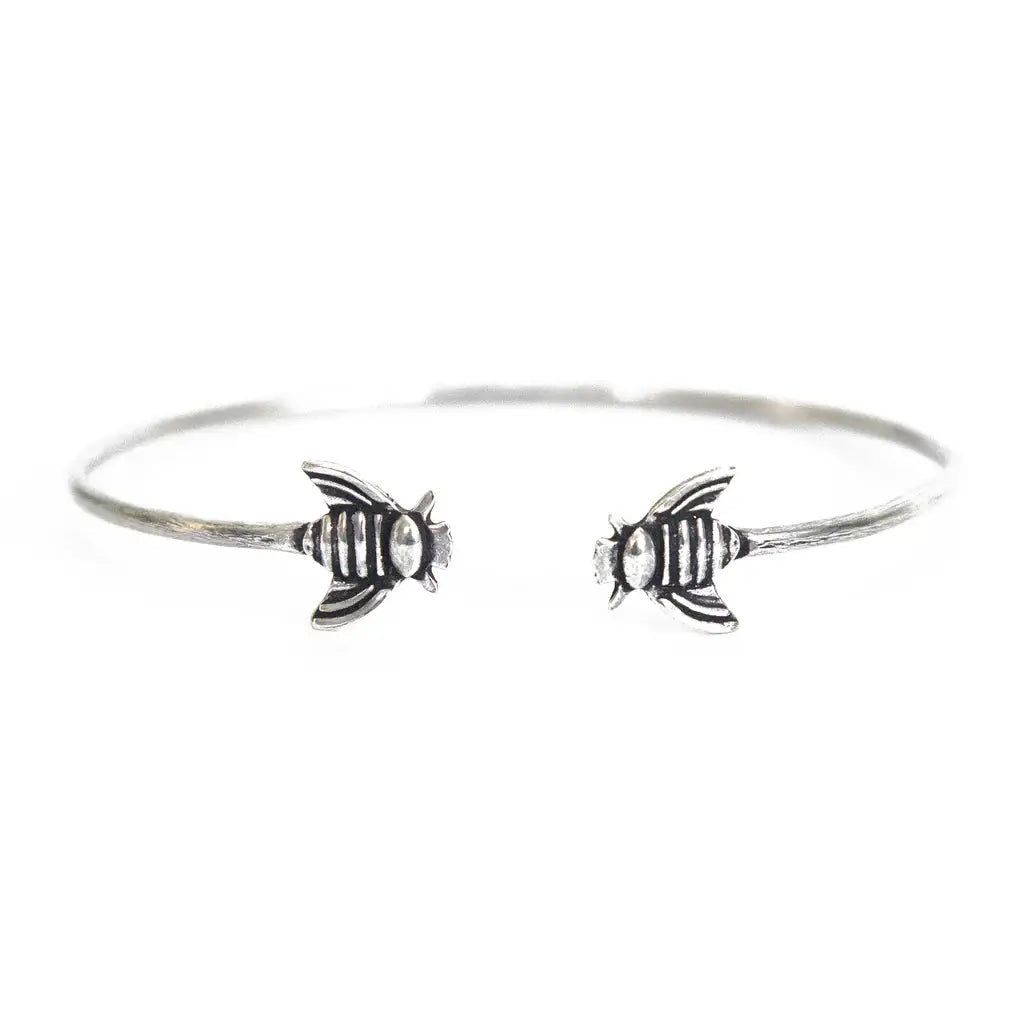 Bee Animal Bracelet Silver Cuff Jewelry - FIHEROE.