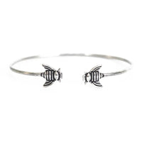 Bee Animal Bracelet Silver Cuff Jewelry - FIHEROE.