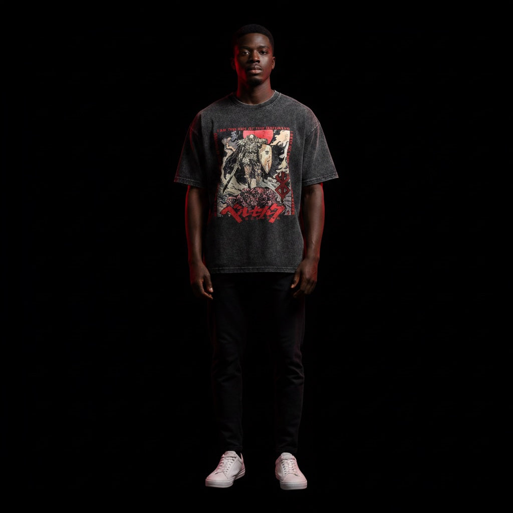 Berserk Vintage Washed Anime Graphic T-Shirt