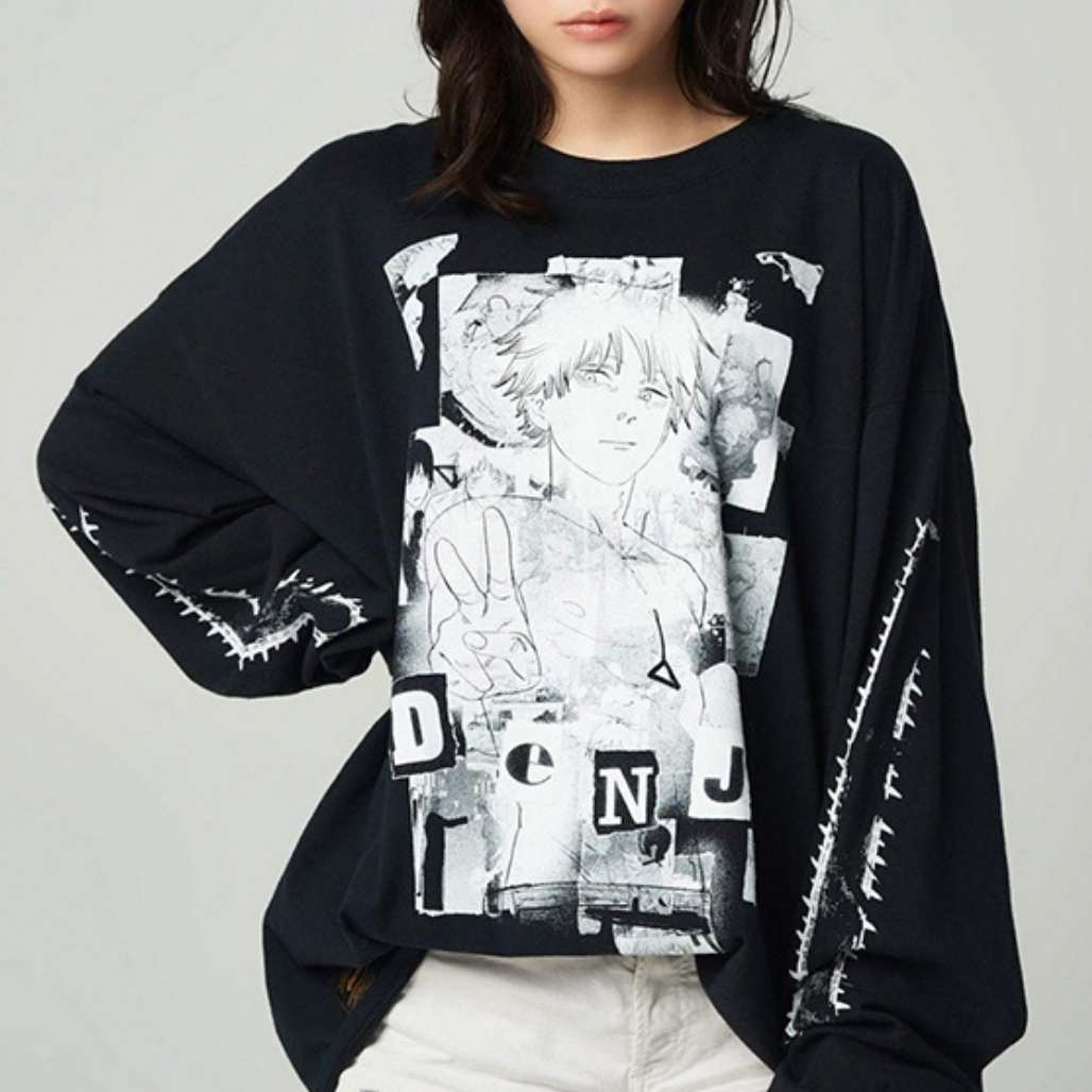 Chainsaw Man Denji Long Sleeve Graphic Tee