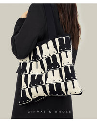 Cinvai Krose Anime Rabbit Tote Bag Knitted Design - FIHEROE.