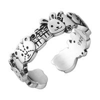 Cute Animal World Silver Adjustable Anime Ring - FIHEROE.