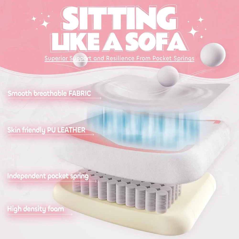 Cute Cat Ears Ergonomic Anime Gaming Chair - FIHEROE.