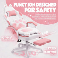 Cute Cat Ears Ergonomic Anime Gaming Chair - FIHEROE.