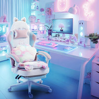 Cute Cat Ears Ergonomic Anime Gaming Chair - FIHEROE.