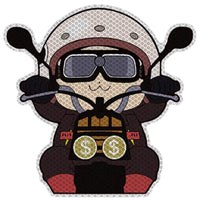 Cute Chibi Biker Glow in the Dark Anime Stickers - FIHEROE.