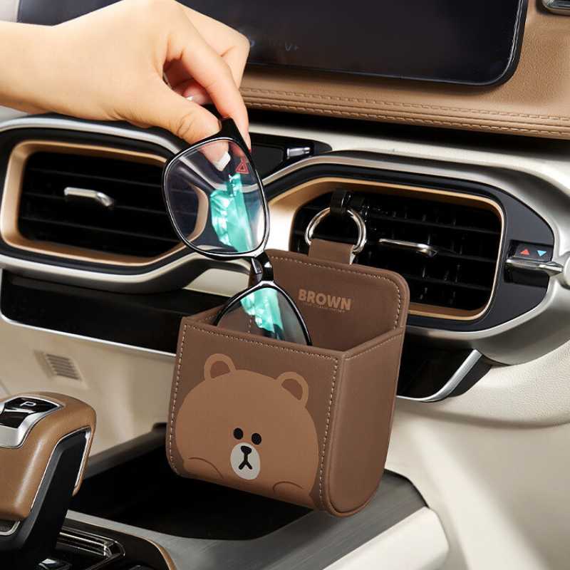 Cute Line Friends Anime Car Clip Storage Box - FIHEROE.