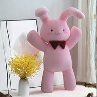 Cute Pink Bunny Plush with Bow Tie - FIHEROE.