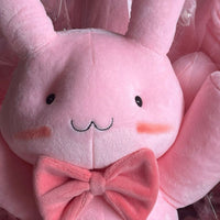 Cute Pink Bunny Plush with Bow Tie - FIHEROE.
