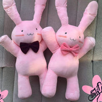 Cute Pink Bunny Plush with Bow Tie - FIHEROE.