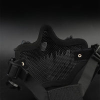 Dark Animal Skull Half Mask with Crimson Fangs - FIHEROE.