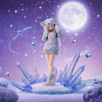 Anime character figurine in a light blue outfit with cat ears, standing on a white background with Sega Goods logo.