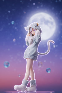 Figurine of a character in a light blue outfit with a hat and tail, standing on a white background with Sega Goods logo.