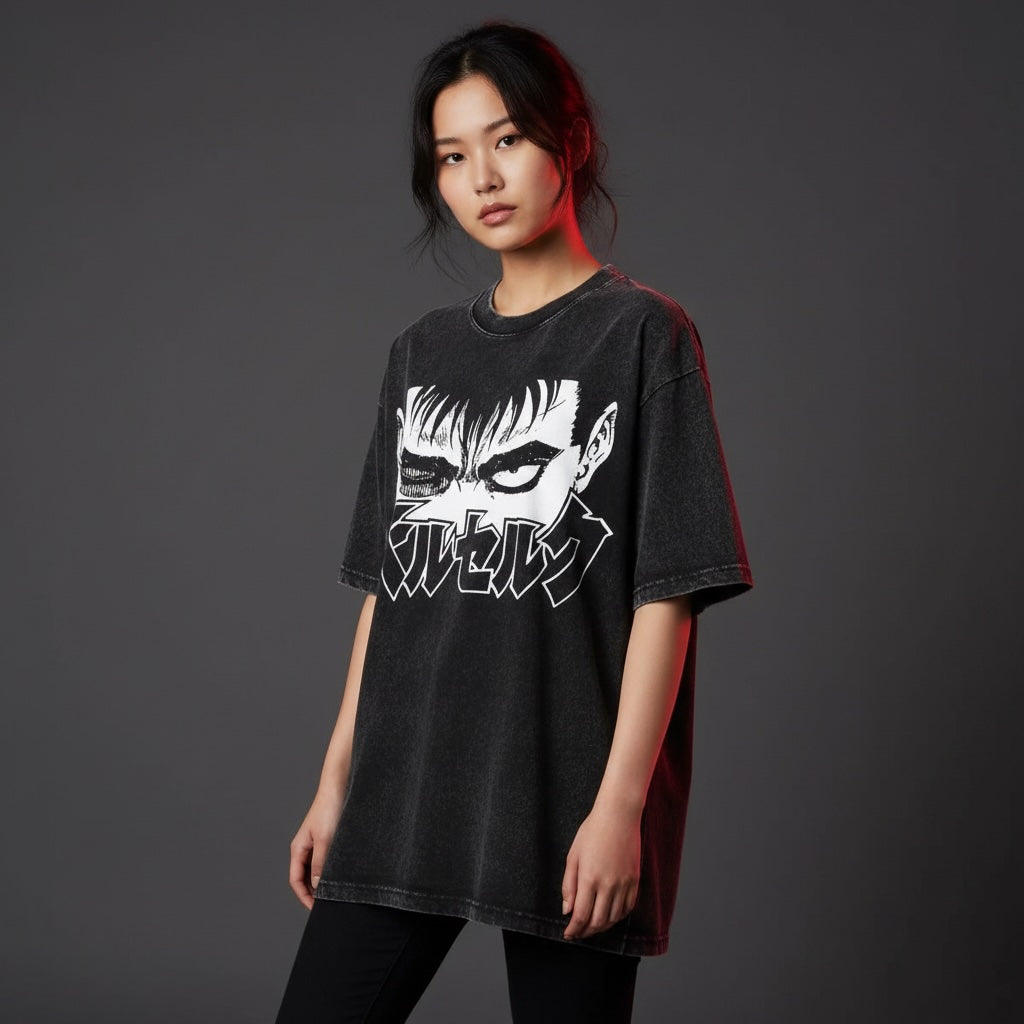 Berserk Vintage Washed Anime Graphic T-Shirt