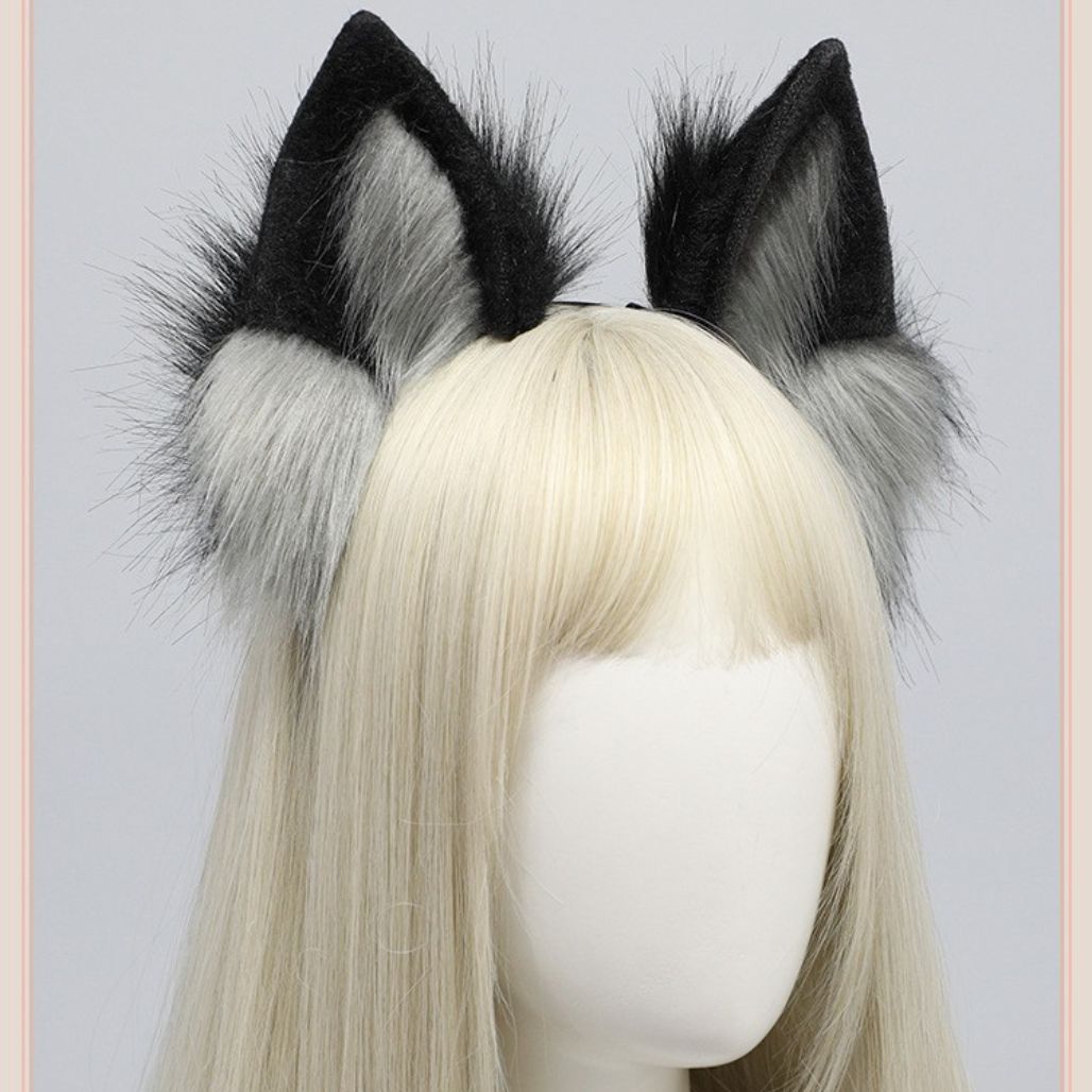 Fluffy Wolf Ears Headband for Cosplay - FIHEROE.