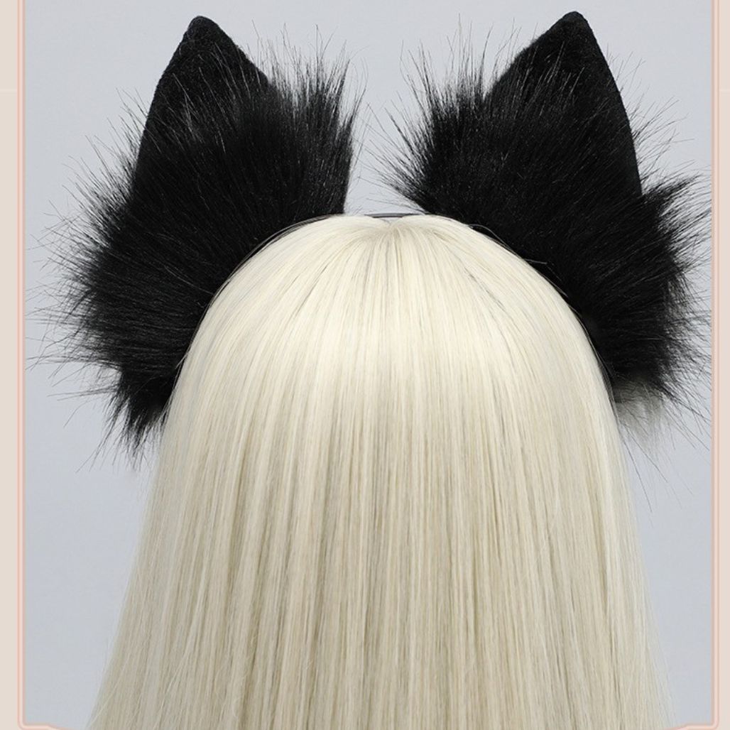 Fluffy Wolf Ears Headband for Cosplay - FIHEROE.