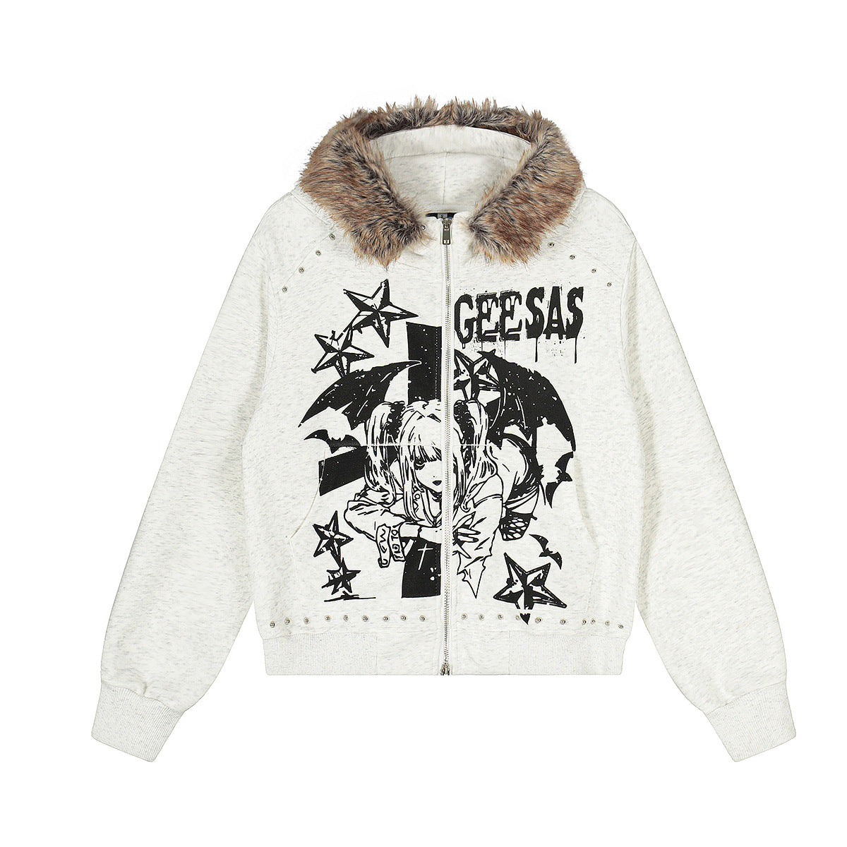 Geesas Anime Graphic Bomber Jacket - FIHEROE.