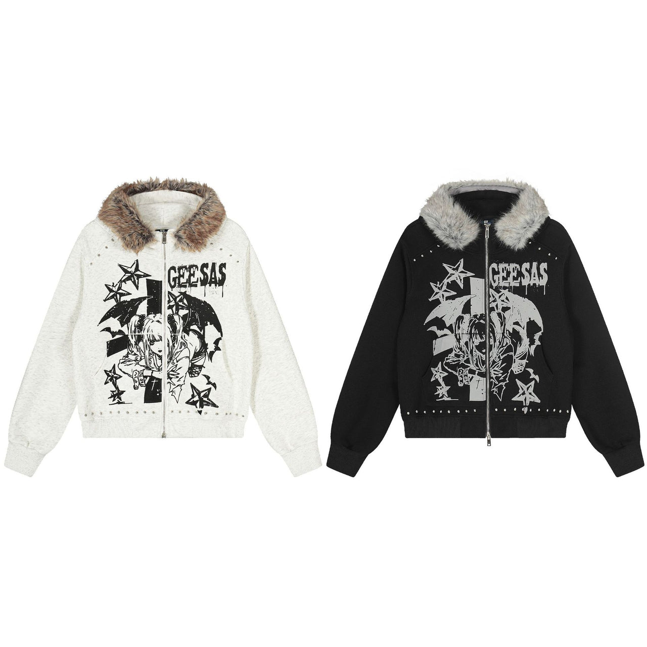 Geesas Anime Graphic Bomber Jacket - FIHEROE.