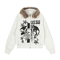 Geesas Anime Graphic Bomber Jacket - FIHEROE.