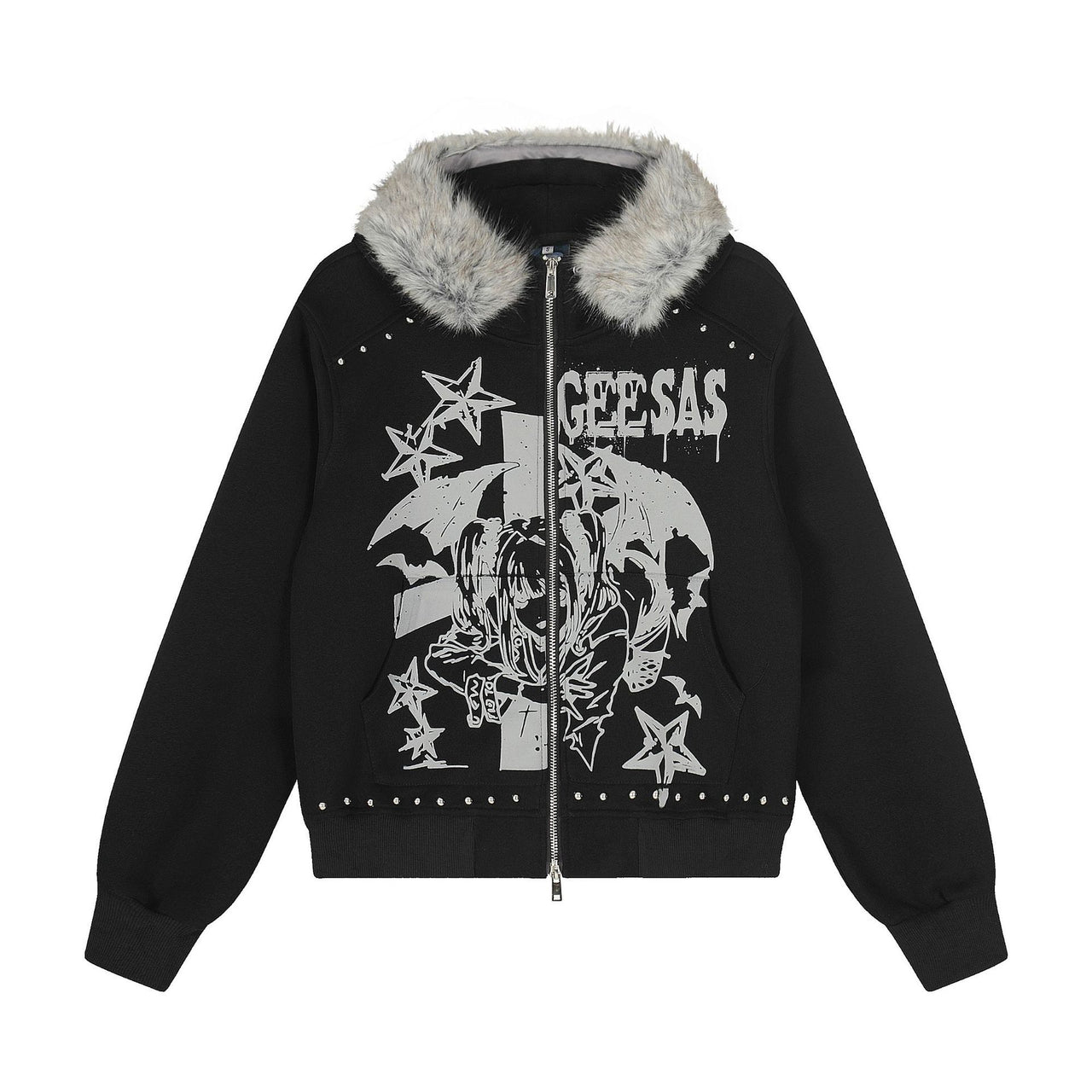 Geesas Anime Graphic Bomber Jacket - FIHEROE.