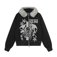 Geesas Anime Graphic Bomber Jacket - FIHEROE.