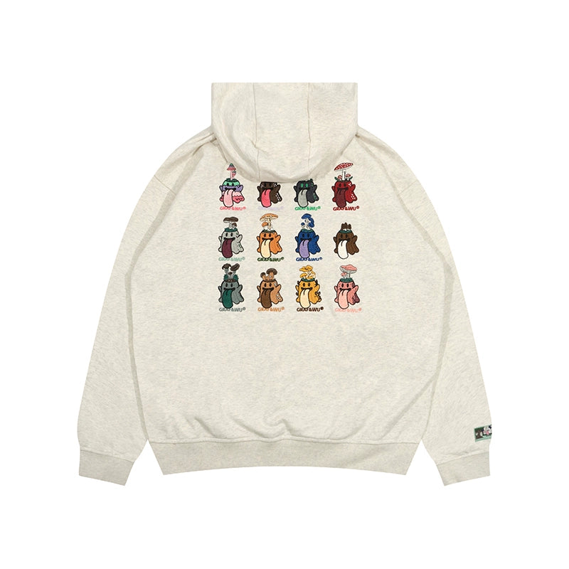 GRAF&WU Mushroom Hoodie Embroidered Character - FIHEROE.