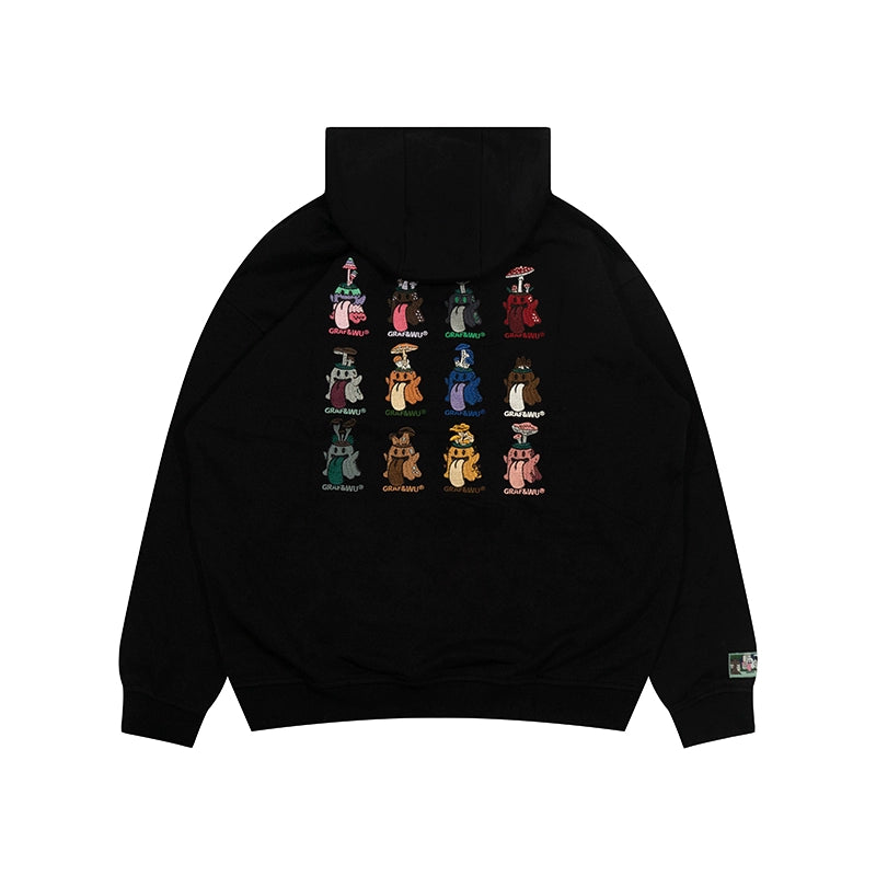 GRAF&WU Mushroom Hoodie Embroidered Character - FIHEROE.