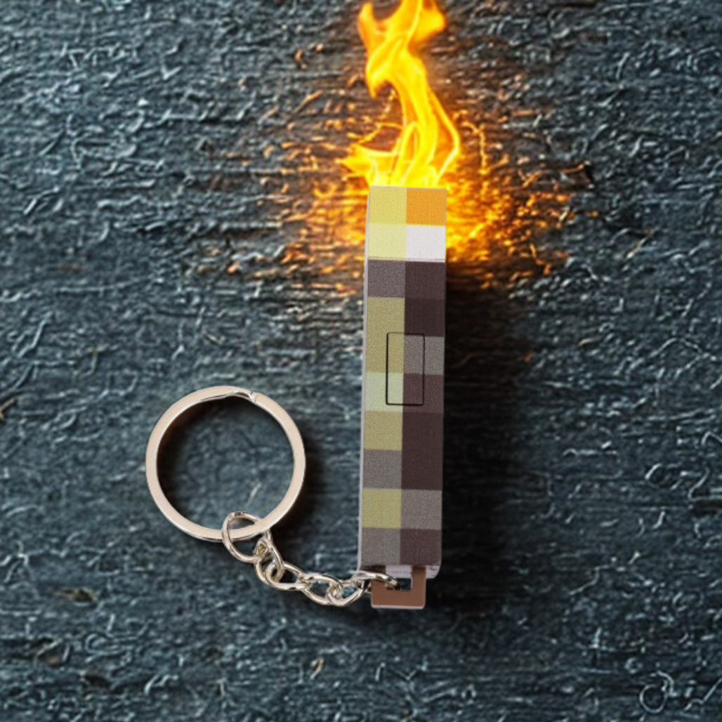 Mojang Minecraft Glowing Torch Mini Keychain - FIHEROE.