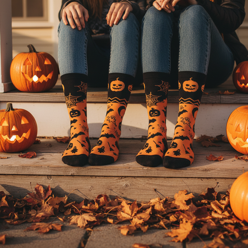 Halloween Socks Couple Porch Redo