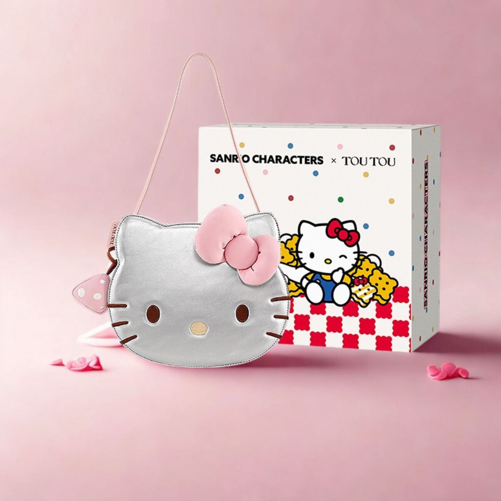 hello kitty backpack silver Hello Kitty × Tou Tou Bags Silver Official Sanrio Shoulder Bag 8.3in