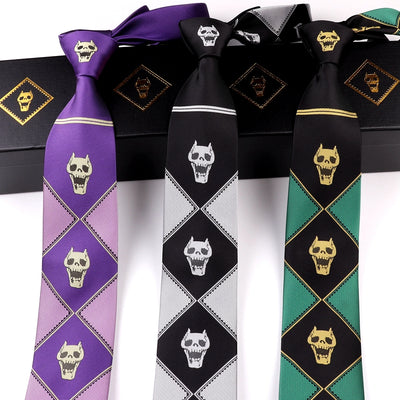 JJBA 4 Yoshikage Killer Queen Skull Neck Tie - FIHEROE.
