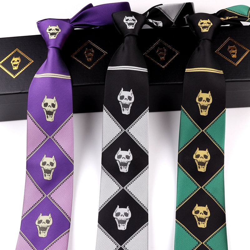 JJBA 4 Yoshikage Killer Queen Skull Neck Tie - FIHEROE.