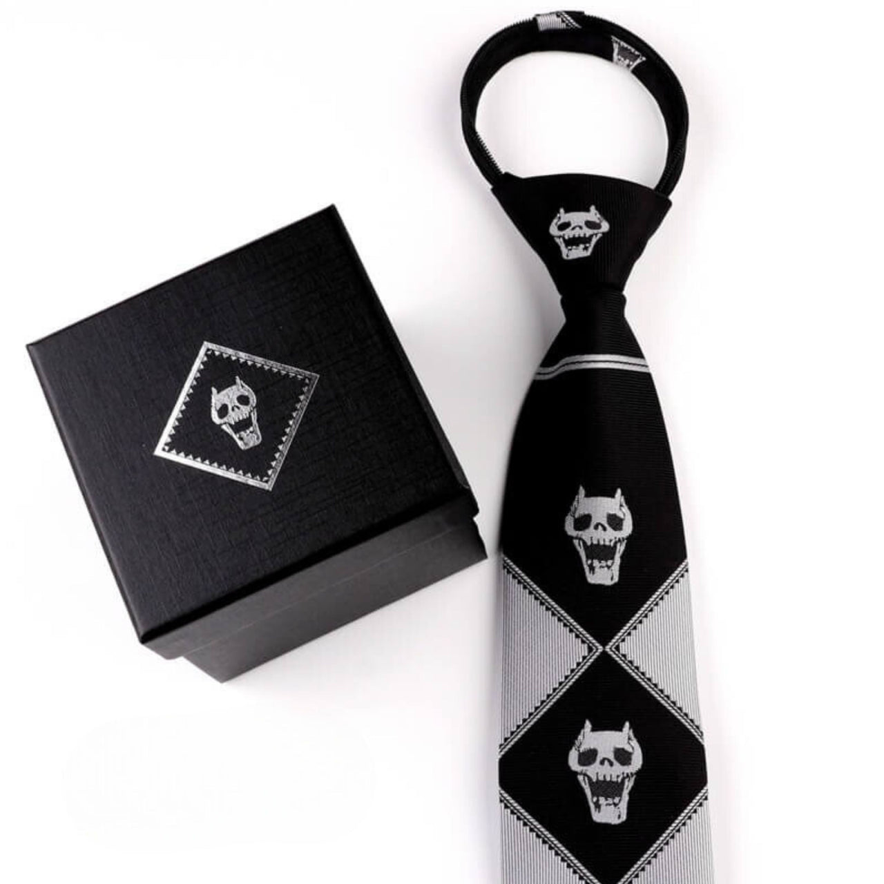 JJBA 4 Yoshikage Killer Queen Skull Neck Tie - FIHEROE.