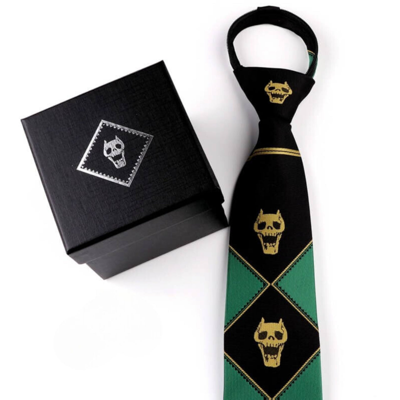 JJBA 4 Yoshikage Killer Queen Skull Neck Tie - FIHEROE.