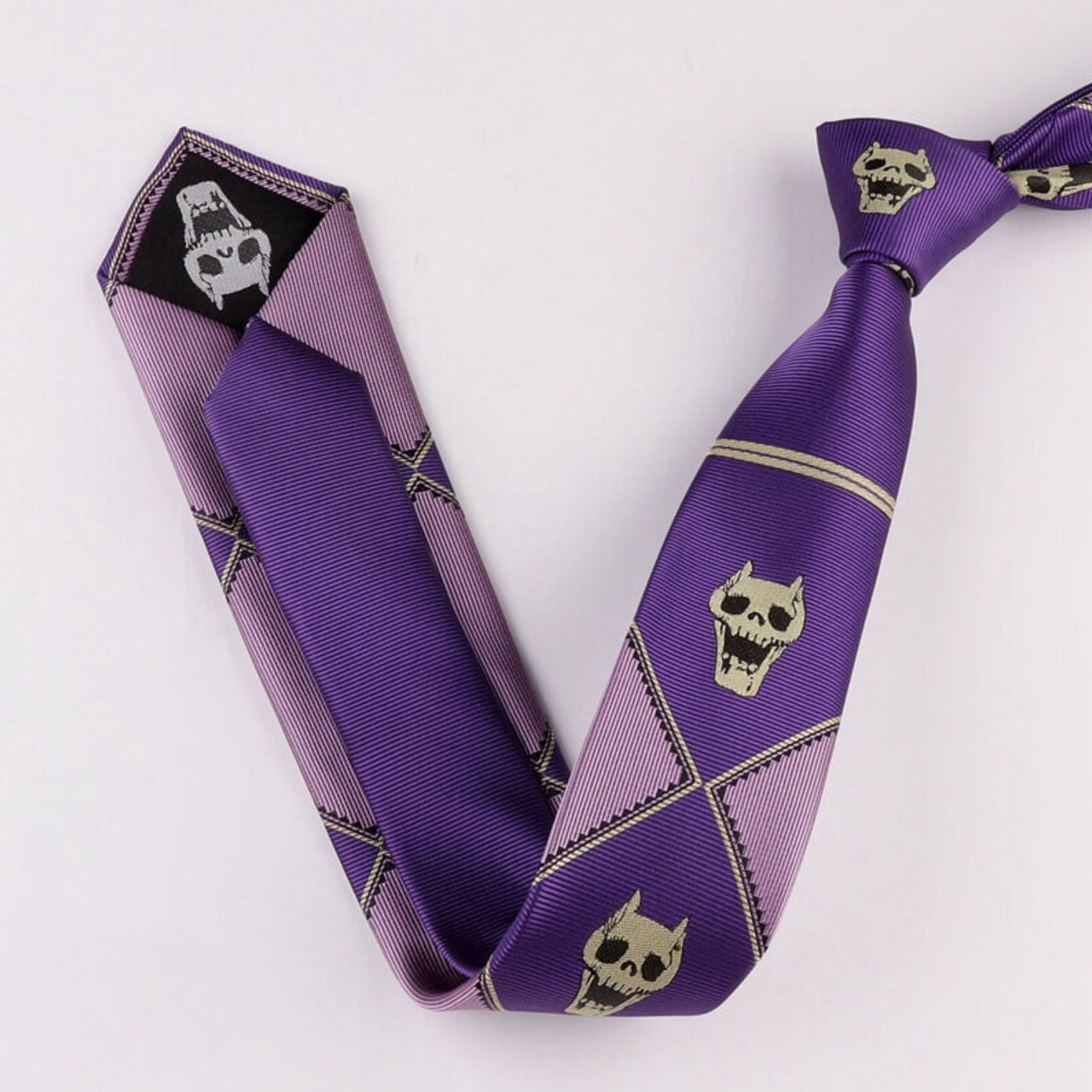 JJBA 4 Yoshikage Killer Queen Skull Neck Tie - FIHEROE.