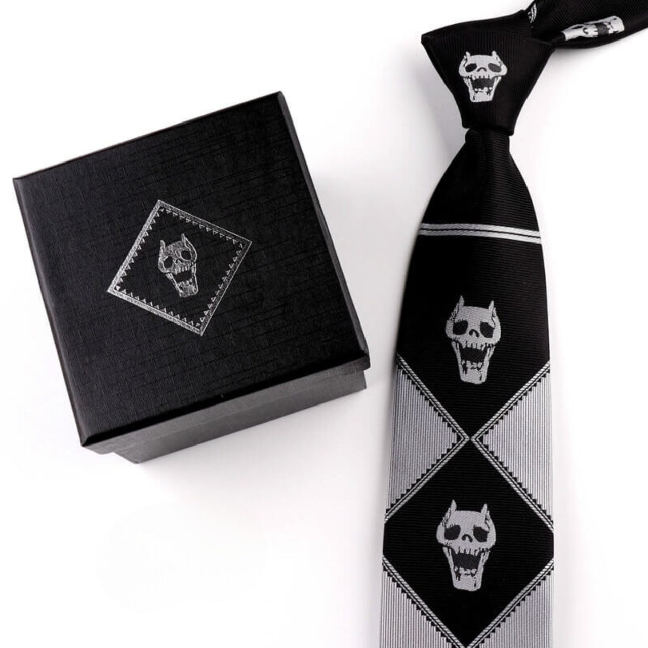 JJBA 4 Yoshikage Killer Queen Skull Neck Tie - FIHEROE.