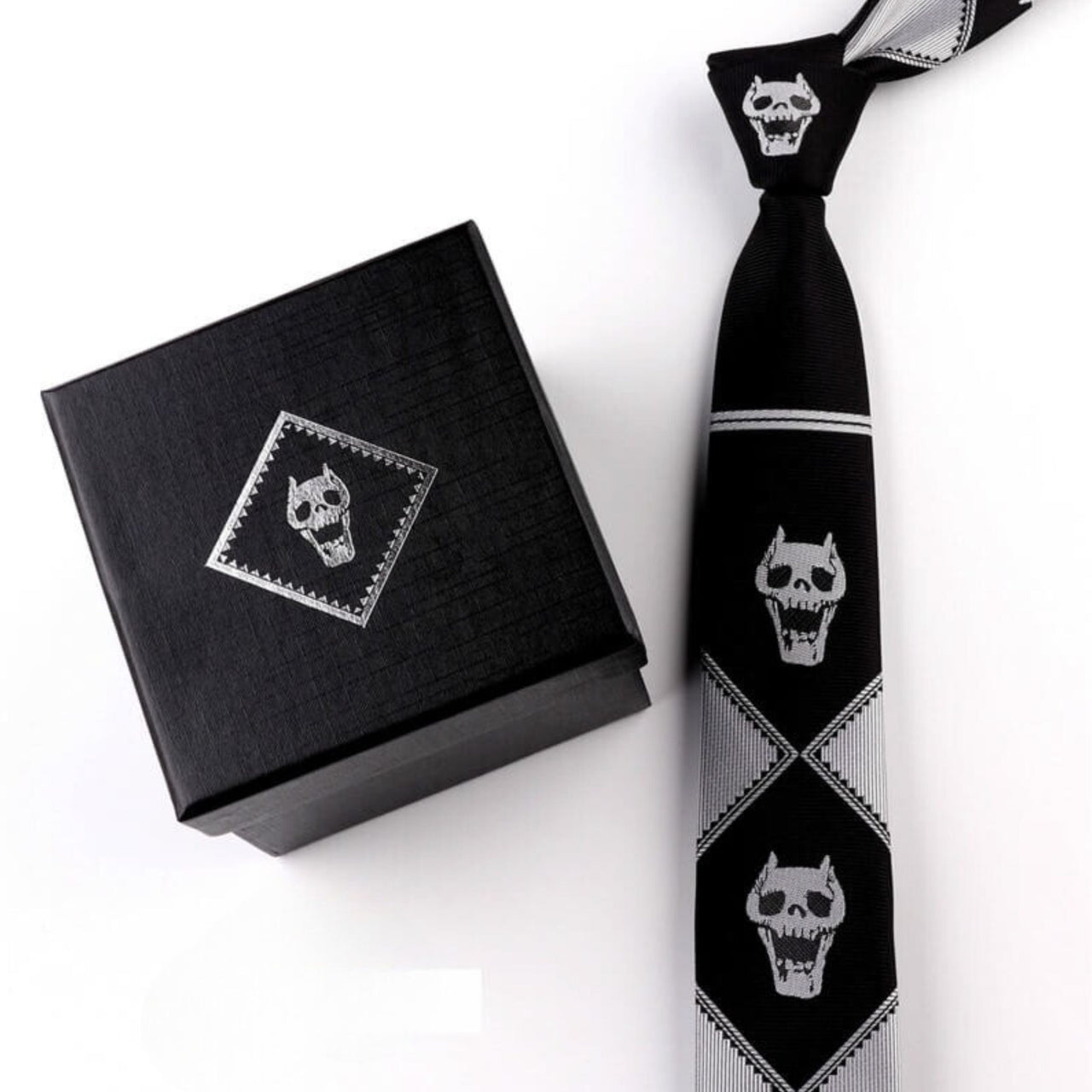 JJBA 4 Yoshikage Killer Queen Skull Neck Tie - FIHEROE.