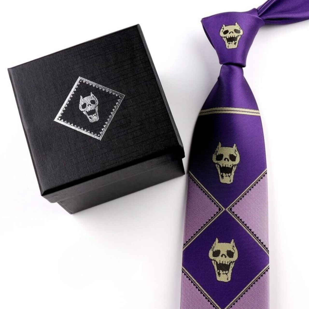 JJBA 4 Yoshikage Killer Queen Skull Neck Tie - FIHEROE.