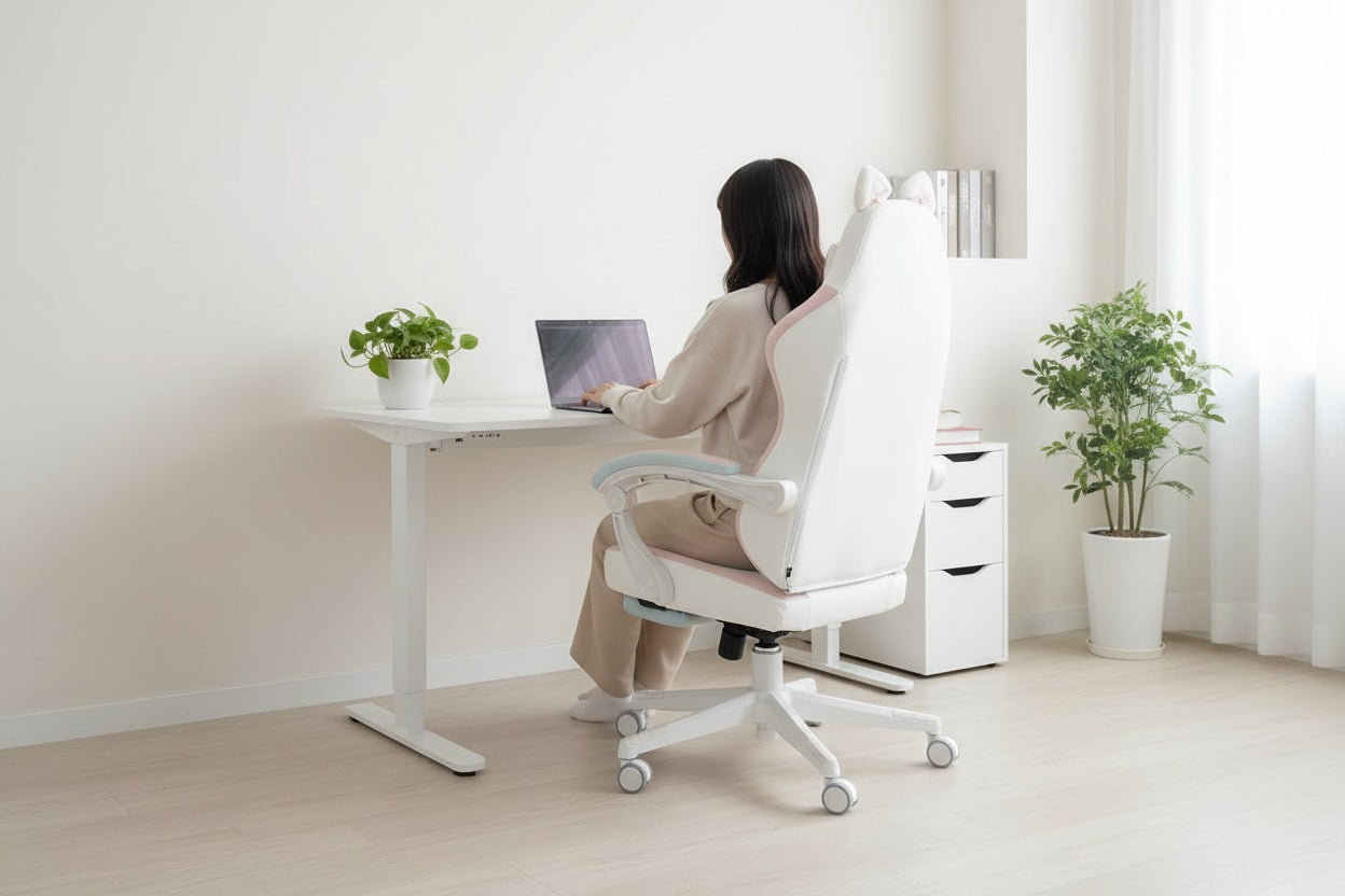 Cute Cat Ears Ergonomic Anime Gaming Chair - FIHEROE.