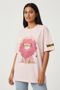 BKMK Anime Lion Graphic Oversized Cotton Tee