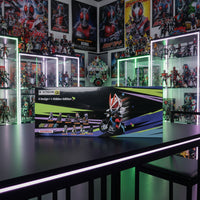 Box of B-N Figure toys with a motorcycle and figures on a colorful background