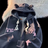 Kawaii Bear Ear Hoodie Suclucin Star Jacket - FIHEROE.
