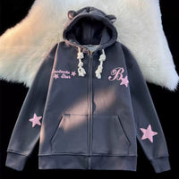 Kawaii Bear Ear Hoodie Suclucin Star Jacket - FIHEROE.