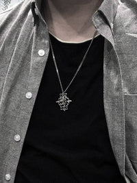 Knights Lion Cross Totem Steel Pendant Necklace - FIHEROE.