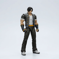 Joytoy x SNK Kyo Kusanagi KOF 98 action figure in 1/18 scale, detailed pose with fiery red hair and combat outfit.
