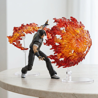 Joytoy x SNK Kyo Kusanagi KOF 98 action figure with flame effect display in dynamic pose
