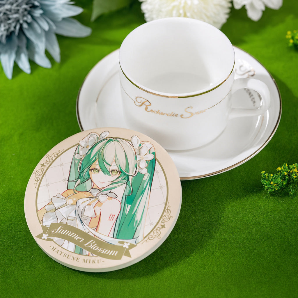 MOEYU Hatsune Miku Summer Flowers Ceramic Coaster