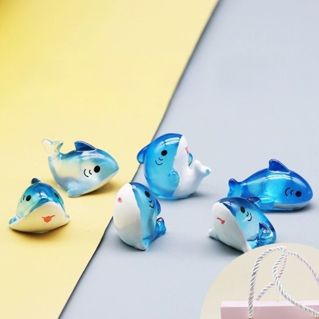 Mini Blue Shark Figurines Kawaii Desk Decor - FIHEROE.