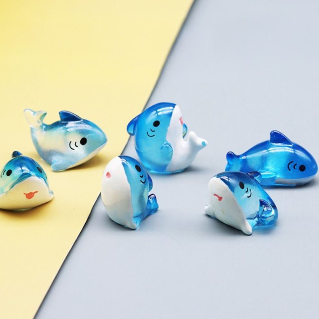 Mini Blue Shark Figurines Kawaii Desk Decor - FIHEROE.